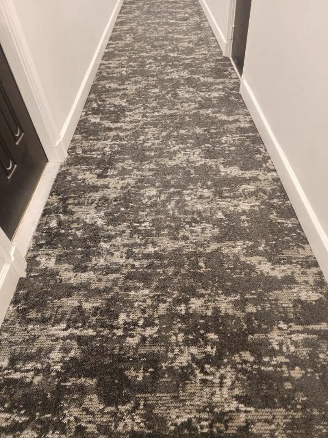 Patterned commercial carpet installed in a finished venue renovation, Metro Atlanta